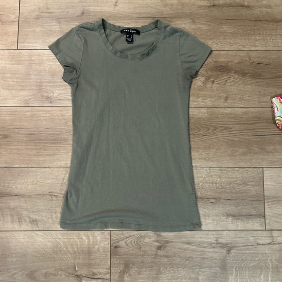 H&M Green Fitted Cap Sleeve T-Shirt - Picture 1 of 2